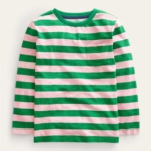 NWOT Mini Boden kids long sleeve washed t-shirt. Size: 3-4. Color: Pink, Green